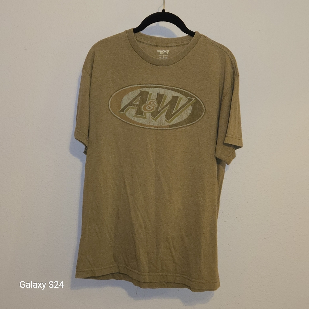 A&W Logo T-Shirt in Tan‎